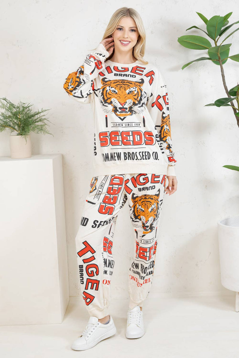 Tiger Sweatpants + Sweatshirt