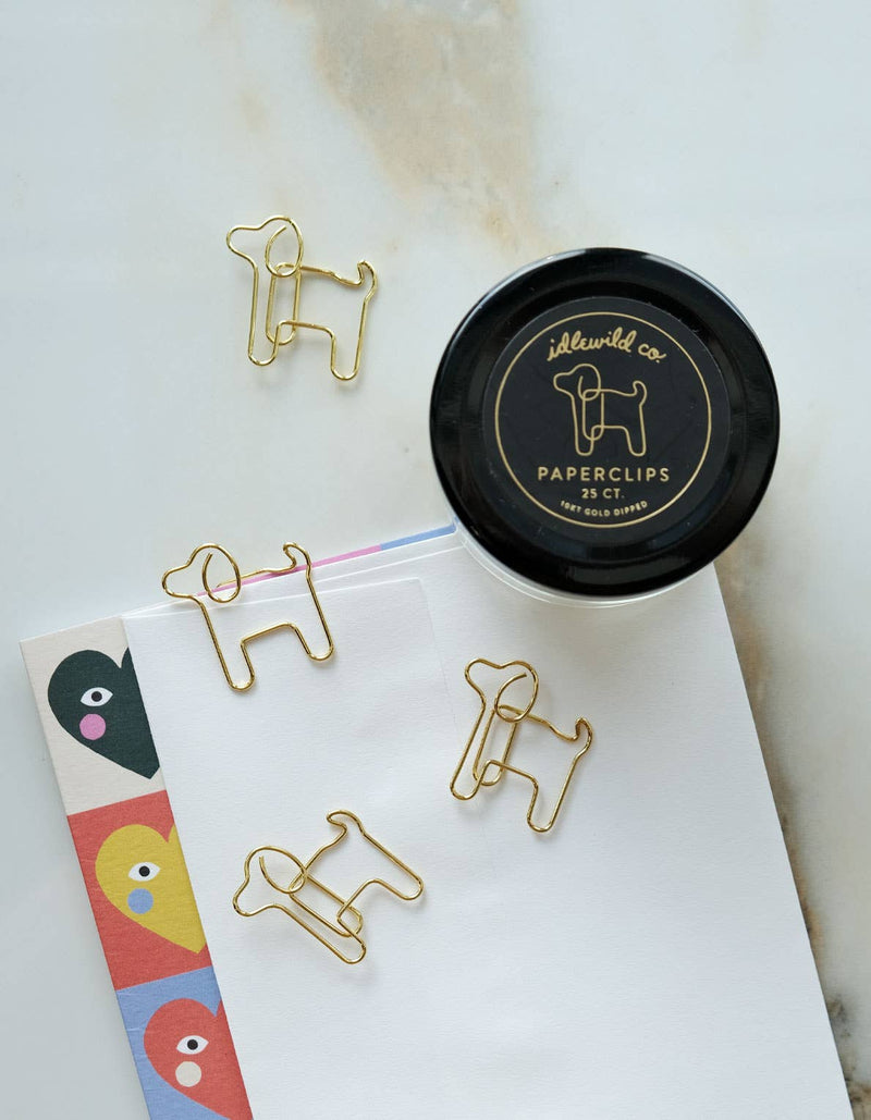 Gold Plated Paper Clips- Dog