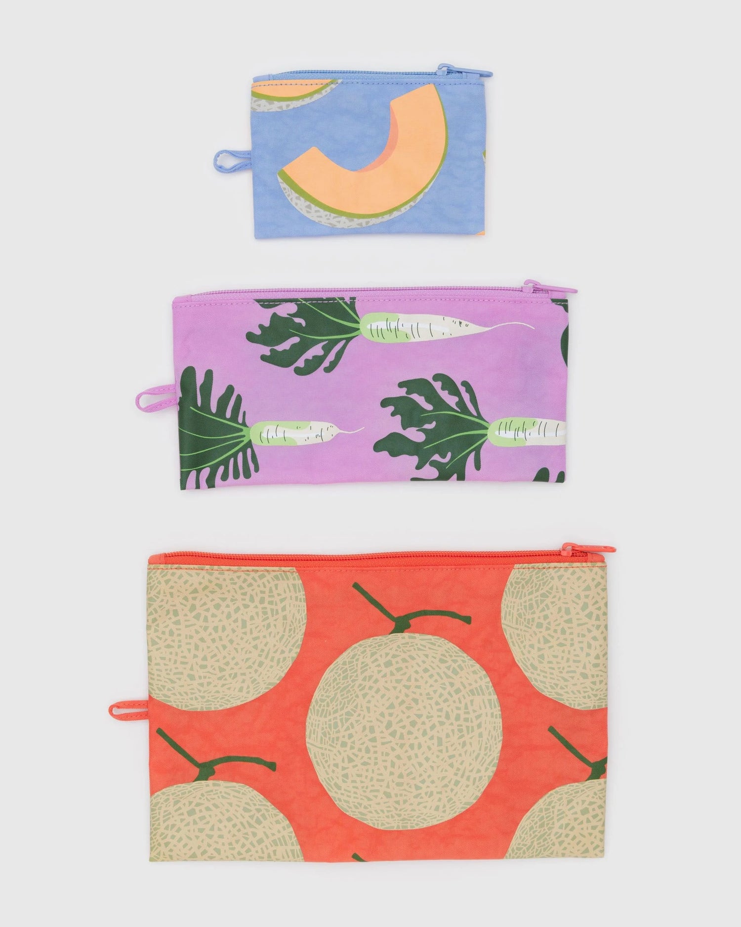 Baggu Flat Pouch Set, Japanese Produce