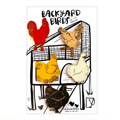 Pic of the &quo;Backyard Birds - Chicken - Set of 5 Magnets&quo;