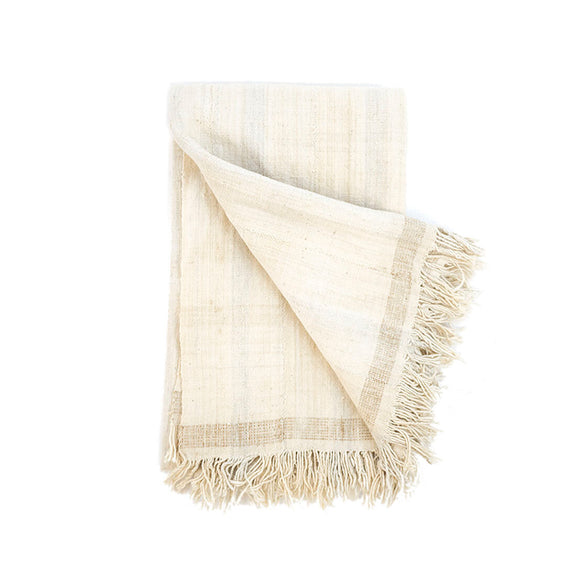 Natural colored cloth with fringe