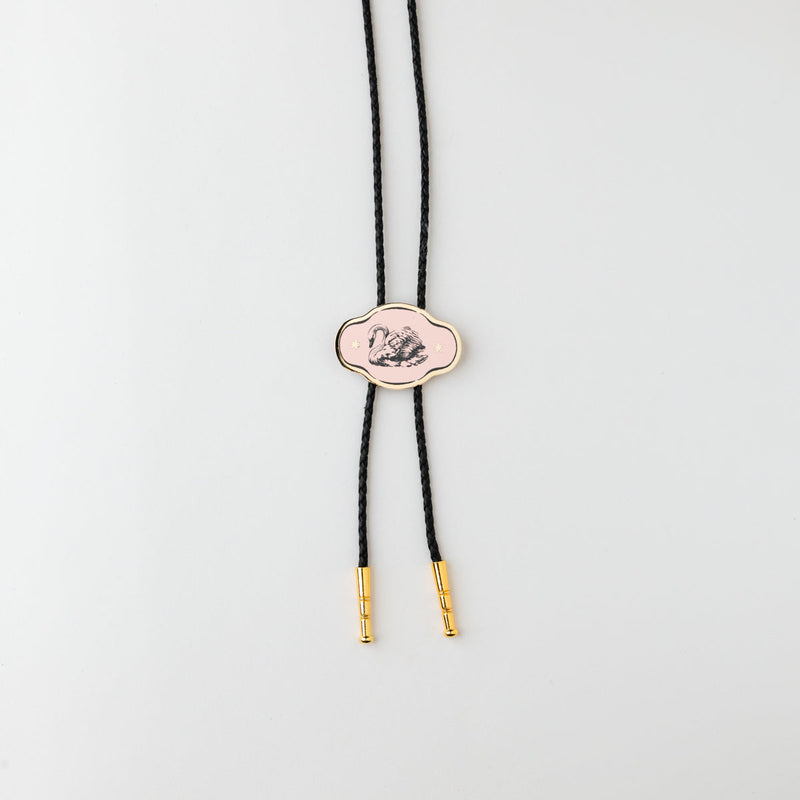 Swan Bolo Tie with Bird World