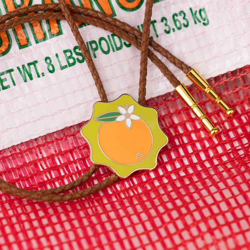 Wavy Orange Bolo Tie